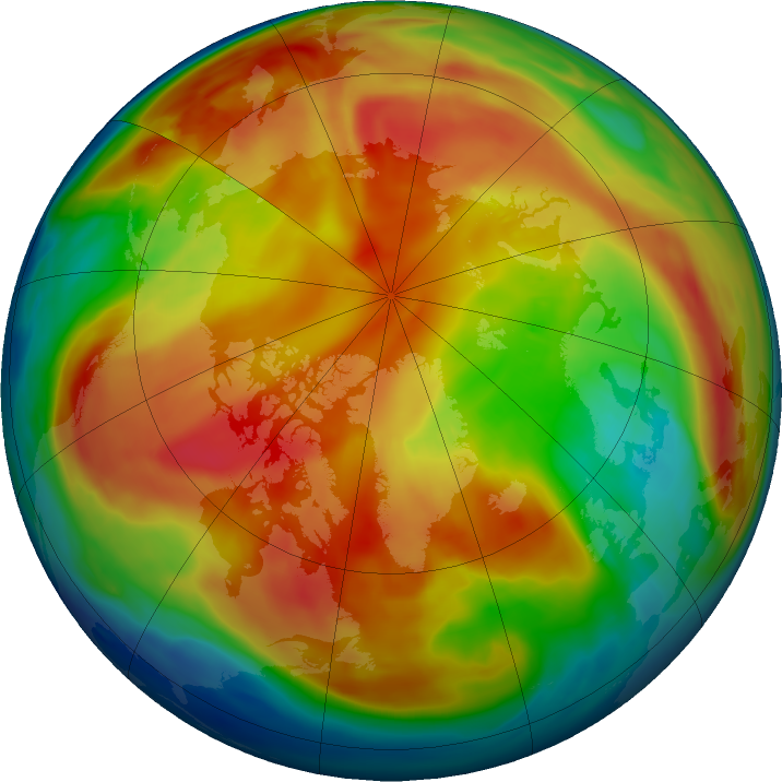 Arctic ozone map for 23 February 2019